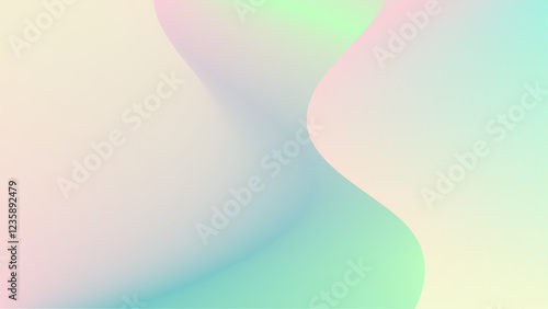 Soft pastel gradient fluid abstract background minimal wavy smooth blur green pink beige