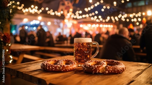 Oktoberfest Beer and Pretzels at Night Market