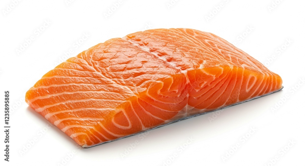 Fresh Raw Salmon Fillet Premium Quality Seafood Isolated on White Background Fresh Raw Salmon Fillet Premium Quality Seafood Isolated on White Background