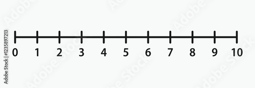 number line from 1 to 10 for preschool children, designed to help them learn counting numbers as a teaching resource.