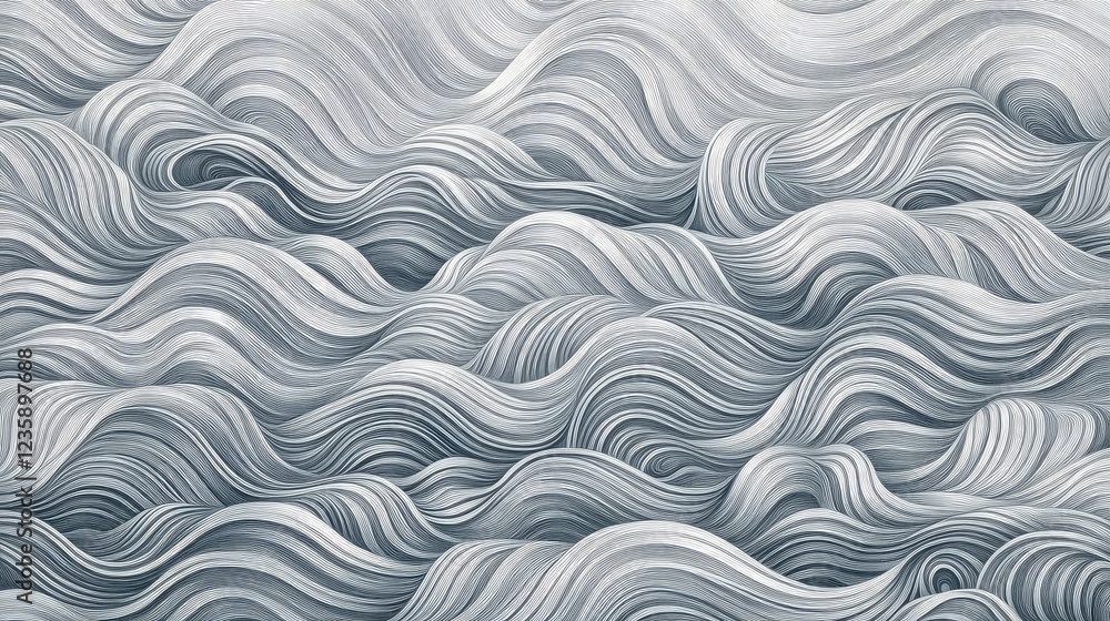 Fototapeta premium Elegant and Abstract Wavy Lines in Shades of Grey Creating a Sophisticated Textured Background Perfect for Modern Design and Creative Projects