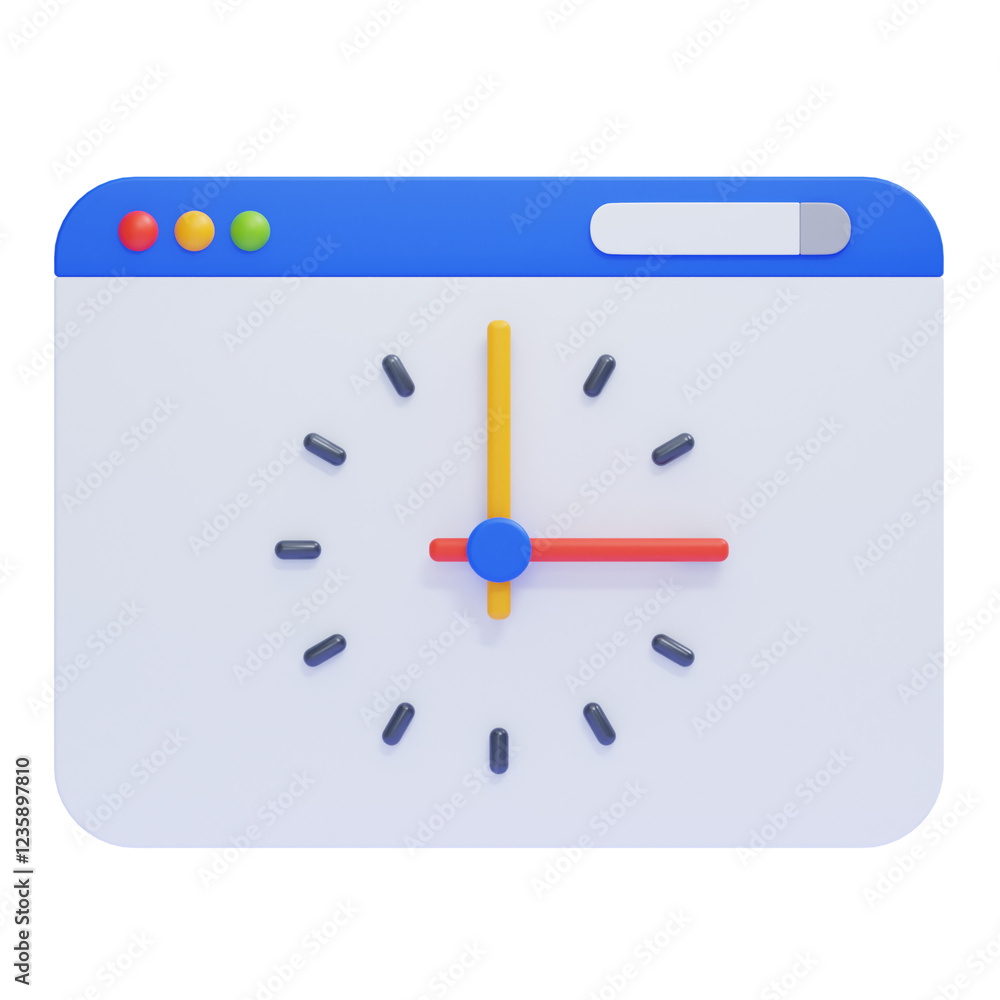 PNG 3D Load Time Icon Isolated on a White Background PNG 3D Load Time Icon Isolated on a White Background