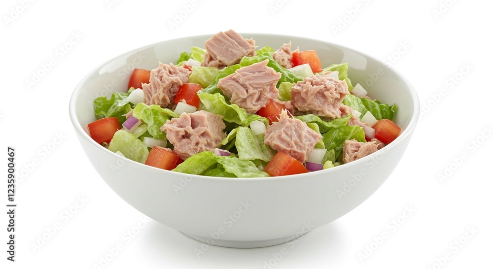 Delicious Tuna Salad Bowl with Lettuce Tomatoes and Red Onions Delicious Tuna Salad Bowl with Lettuce Tomatoes and Red Onions
