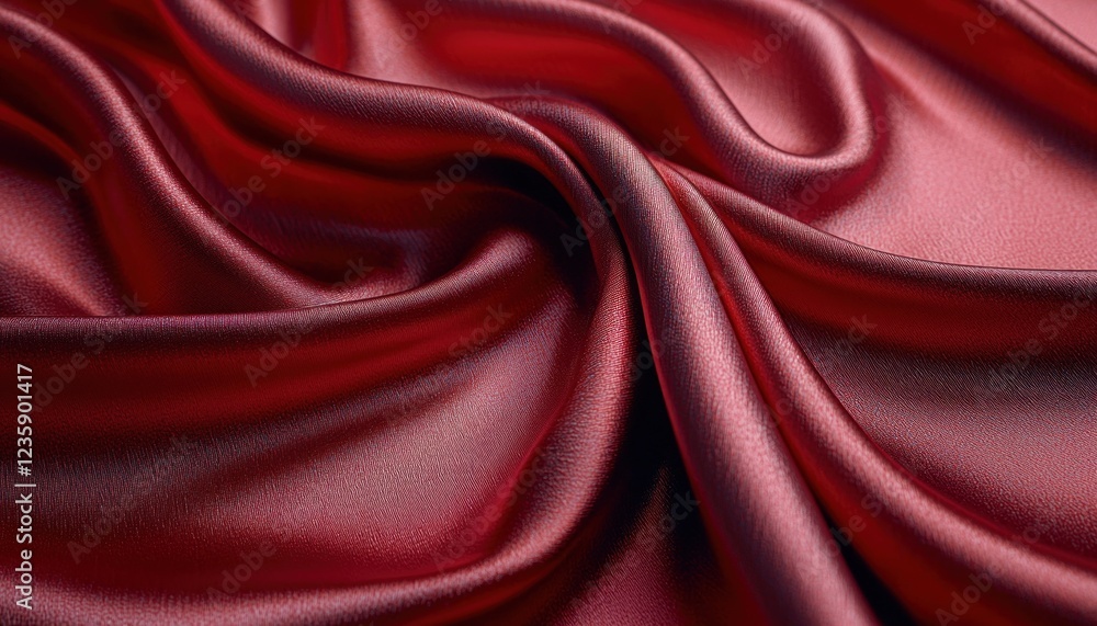 Fototapeta premium Flowing red silk fabric background for luxury, fashion, or design projects