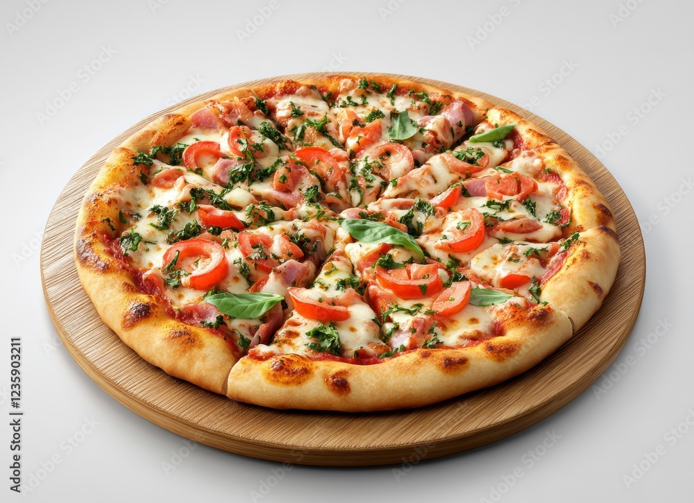 Delicious Pizza with Tomatoes and Basil Delicious Pizza with Tomatoes and Basil