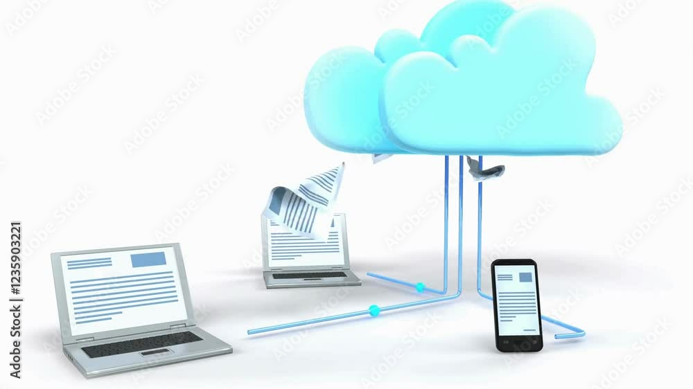cloud computing concept with laptop cloud computing concept with laptop