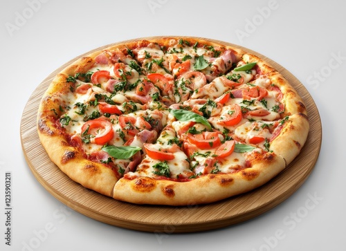 Delicious Pizza with Tomatoes and Basil