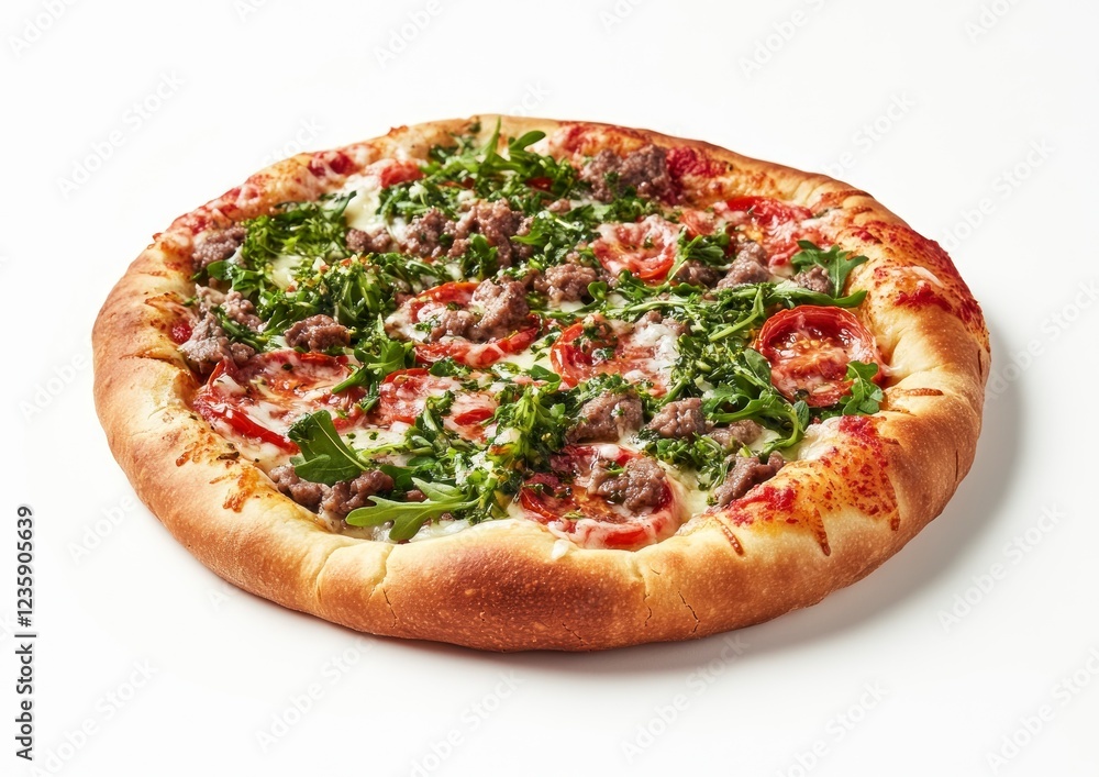 Delicious Sausage and Tomato Pizza with Arugula Delicious Sausage and Tomato Pizza with Arugula
