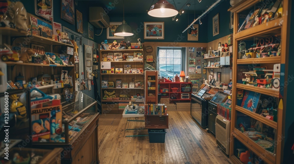 Fototapeta premium Cozy Vintage Toy Store with Nostalgic Decor