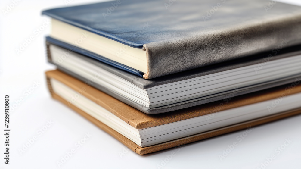 Stylish Blank Notebooks Close-Up Stylish Blank Notebooks Close-Up
