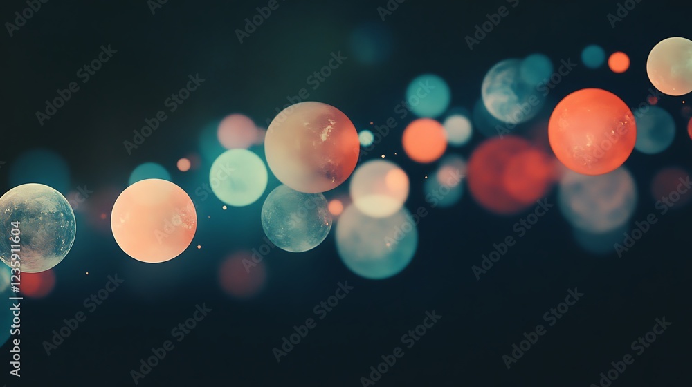 Fototapeta premium Abstract Colorful Circles on Dark Background