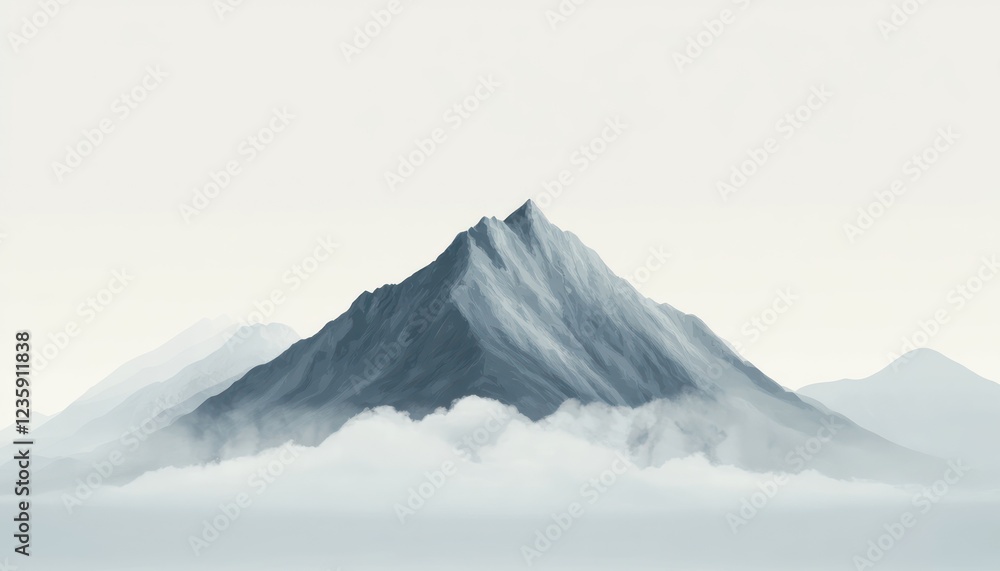 Majestic Mountain Peak Above Serene Cloudscape