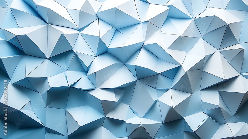 Fototapeta premium Abstract geometric pattern, light blue triangles, background, design element, wallpaper