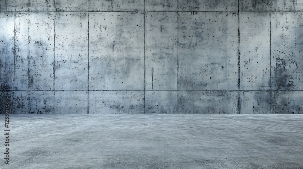 Empty industrial space with concrete walls and floor, showing texture and light. Empty industrial space with concrete walls and floor, showing texture and light.