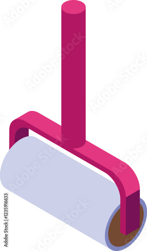 Sticky lint roller is being used for cleaning clothes, removing dust, hair and particles
