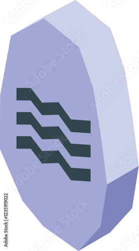 Purple litecoin crypto currency coin rotating isometric illustration