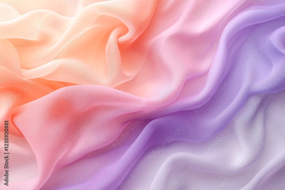 Pastel Draped Fabric Showing Gradient Colors Pastel Draped Fabric Showing Gradient Colors