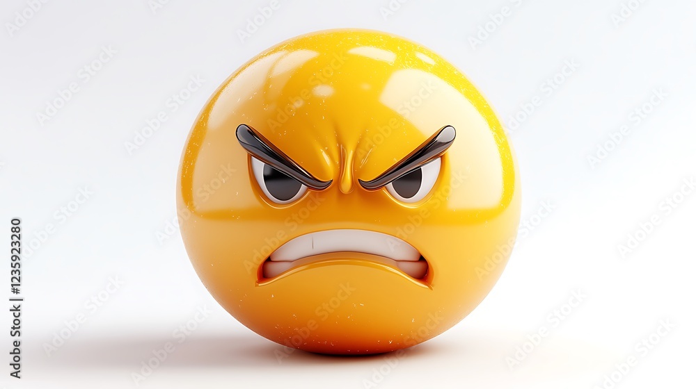 Fototapeta premium 3D Angry Emoji on White Background (7)