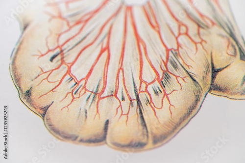 Mesentery of Small Intestine in an anatomical illustration. photo