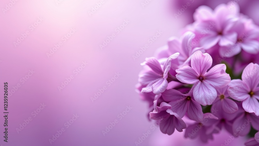 Obraz premium Delicate Lavender Blossoms Soft Purple Floral Background Spring Flowers Closeup