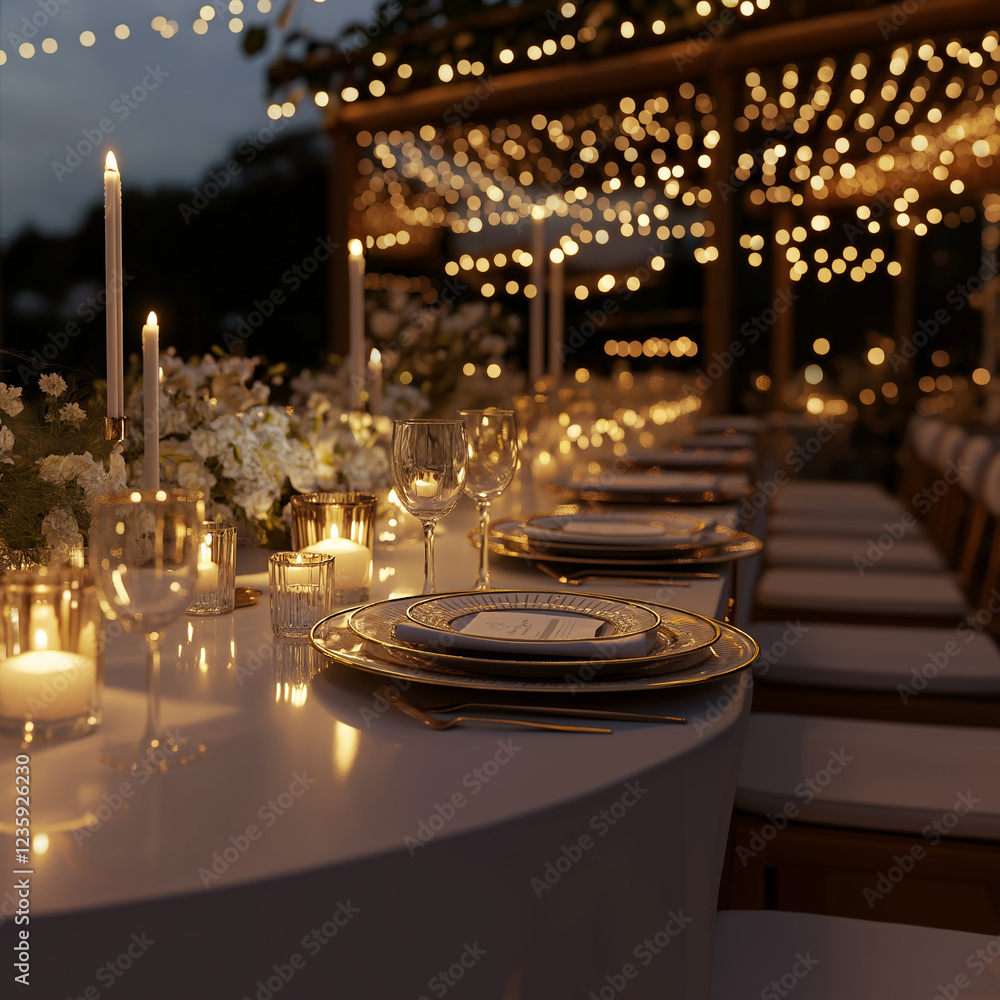 Elegant table setting for a dinner party Elegant table setting for a dinner party
