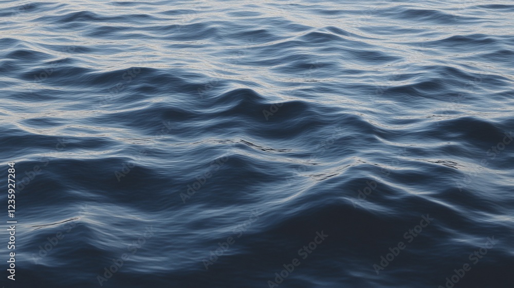 Deep blue waves of the ocean creating texture and pattern across the surface Deep blue waves of the ocean creating texture and pattern across the surface