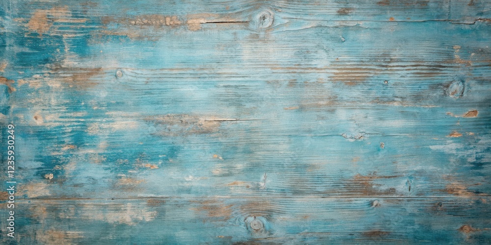 Naklejka premium A Textured Background of Weathered Blue Wood Planks with Distressed Paint and Visible Grain Patterns