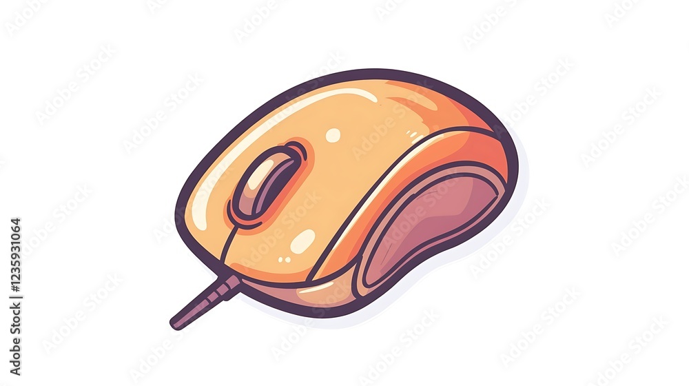 Fototapeta premium Cartoon Computer Mouse Illustration