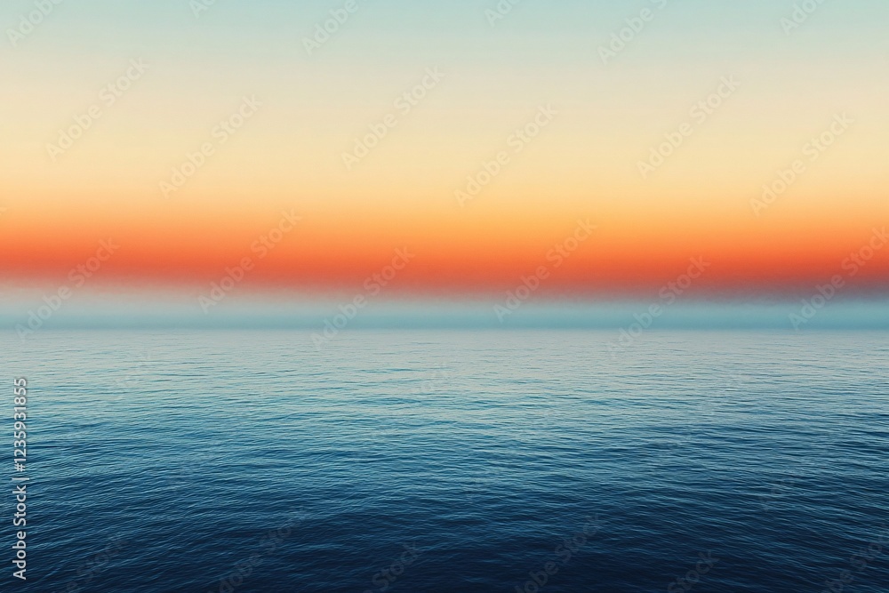 Obraz premium Serene Sunset Over Calm Ocean Waters
