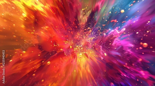 Explosive Burst of Vibrant Colors in Abstract Art