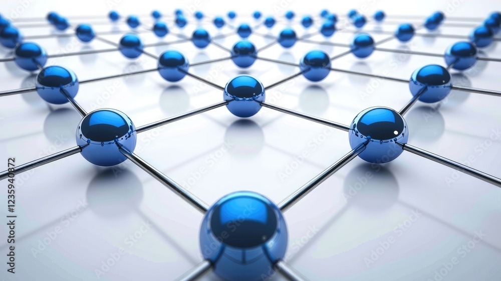 Blue Spheres Representing Network Connections and Technology Blue Spheres Representing Network Connections and Technology