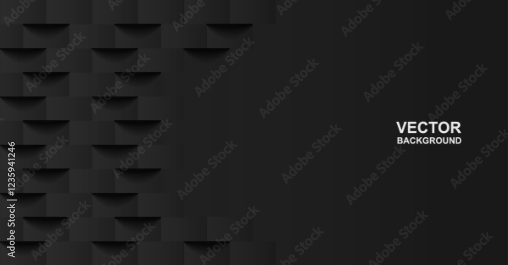 Abstract. Black square embossed shape background. light and shadow. Vector. Abstract. Black square embossed shape background. light and shadow. Vector.