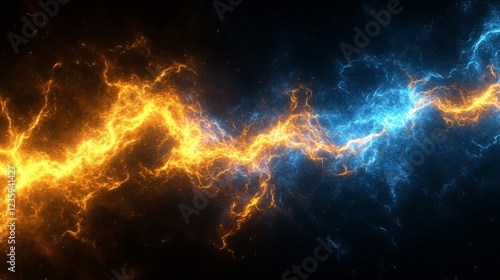 Fiery and Icy Energy Streams in Abstract Cosmic Space