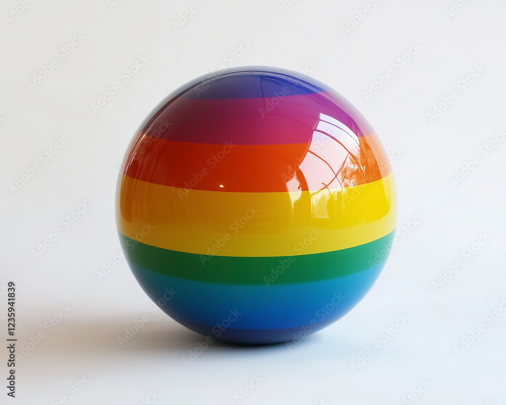 Studio Close-Up of Rainbow Beach Ball Studio Close-Up of Rainbow Beach Ball
