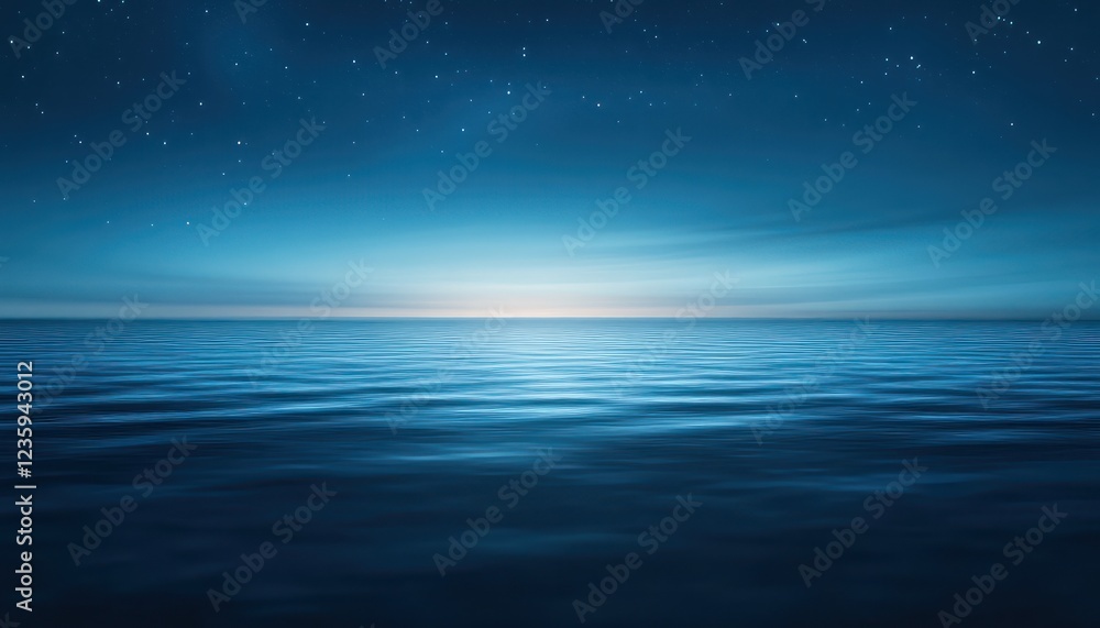 Fototapeta premium Serene Night Sky Over Calm Ocean Waves
