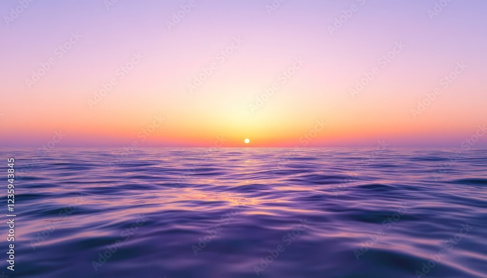 Serene Sunset Over Calm Ocean Waters Serene Sunset Over Calm Ocean Waters