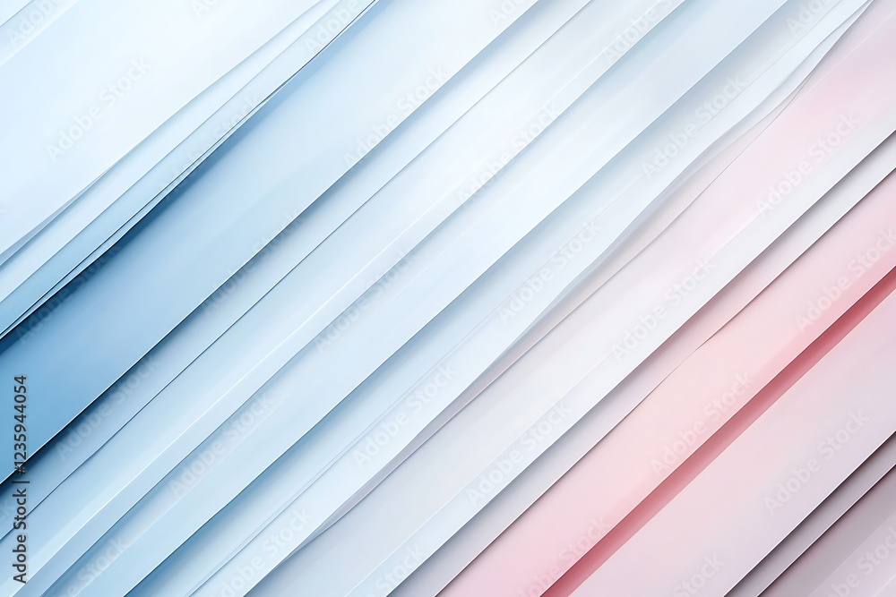 Fototapeta premium Photo design features a minimalist, geometric background with a soft pastel, dusty gray, blue, silver, and white abstract pattern, with a noise grain and color gradient.