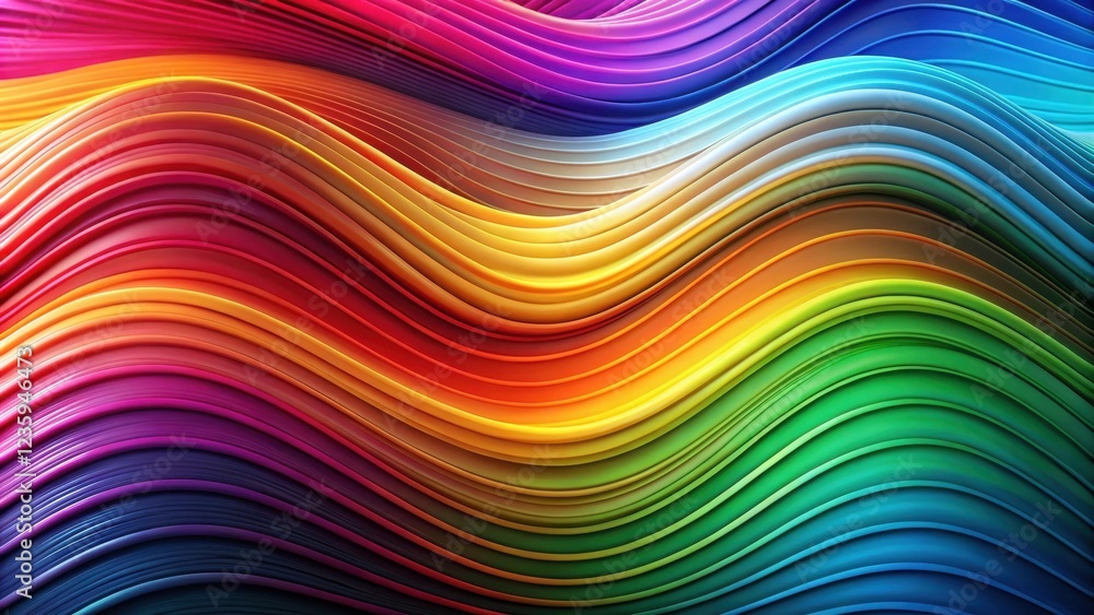 Abstract Colorful Wavy Lines Pattern of Vibrant Hues with Smooth Flowing Curves and a Multicolored Gradient for a Modern Artistic Background Abstract Colorful Wavy Lines Pattern of Vibrant Hues with Smooth Flowing Curves and a Multicolored Gradient for a Modern Artistic Background