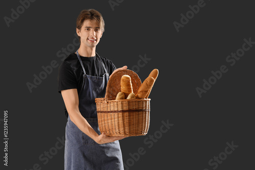 Handsome young man with bas...