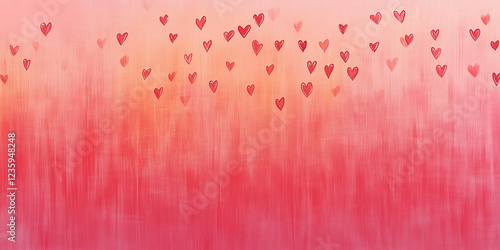 Enchanting Pink and Red Gradient Heart Background for Valentine's Day, Generative AI