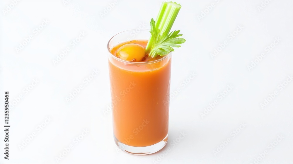 Refreshing Bloody Mary Cocktail with Celery and Egg Yolk Refreshing Bloody Mary Cocktail with Celery and Egg Yolk
