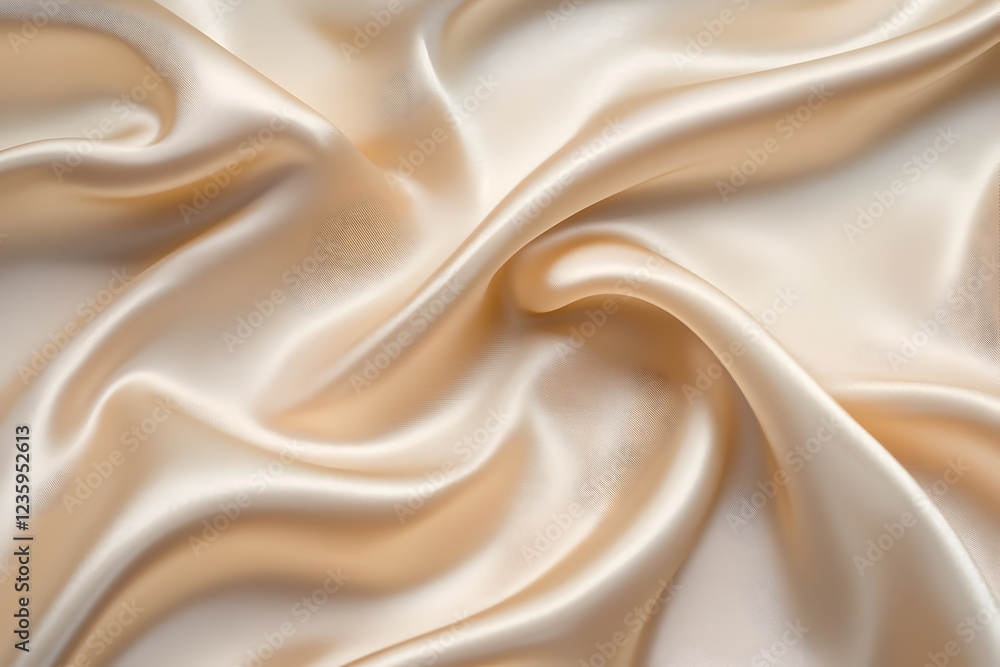 Luxurious Beige Silk Fabric Background with Soft Draping and Smooth Glossy Texture, Perfect for Elegant Branding, Fashion, and Digital Art Luxurious Beige Silk Fabric Background with Soft Draping and Smooth Glossy Texture, Perfect for Elegant Branding, Fashion, and Digital Art
