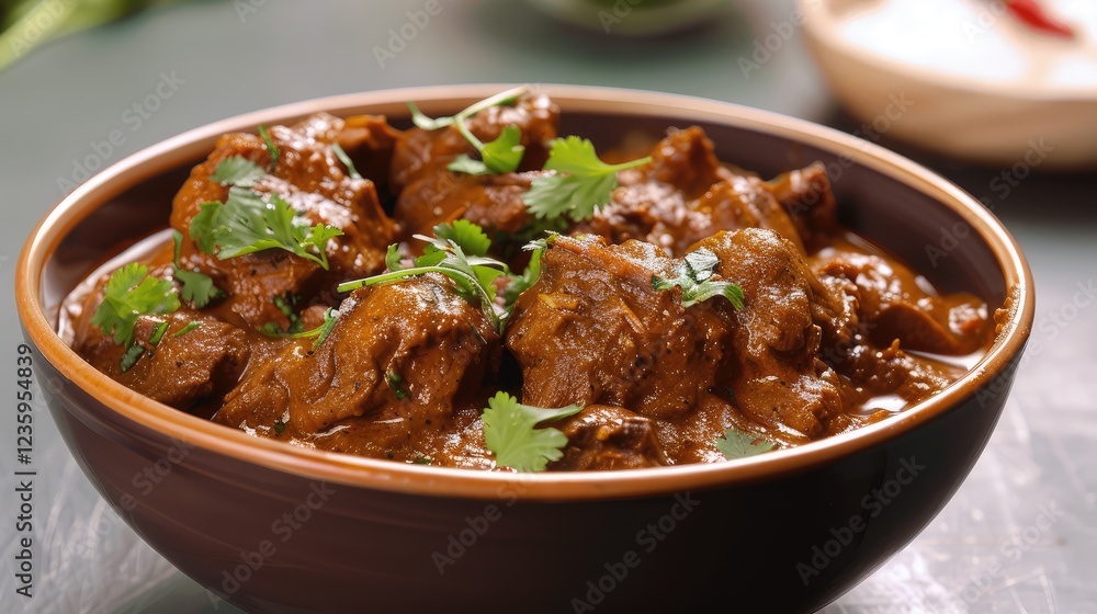 Savory Meat Curry with Fresh Herbs in a Rich Sauce Savory Meat Curry with Fresh Herbs in a Rich Sauce