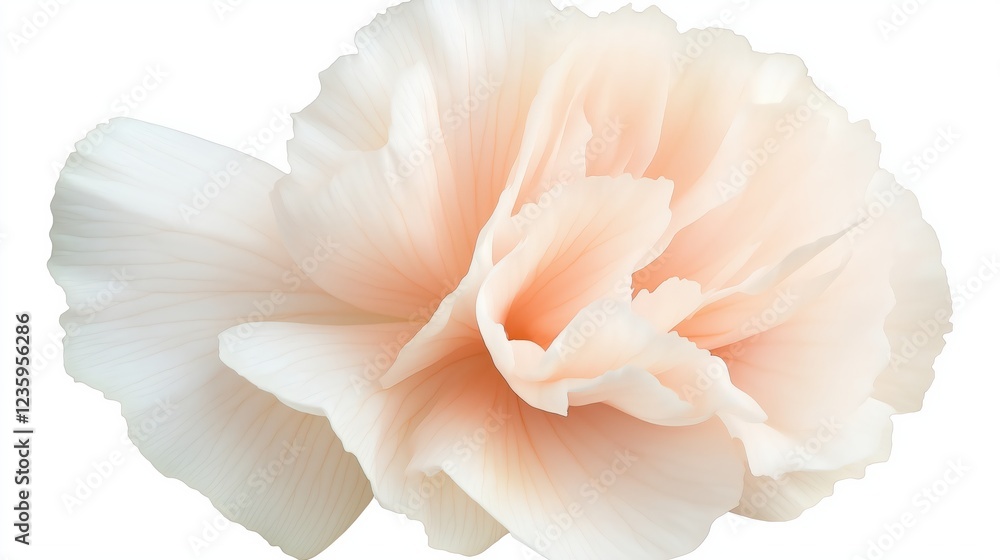 Delicate Peach Carnation Flower Close Up White Background Delicate Peach Carnation Flower Close Up White Background