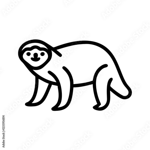 Sloth icon on a transparent background in a minimalistic style
