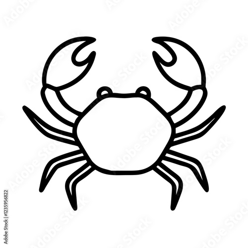 Crab icon on a transparent background in a minimalistic style