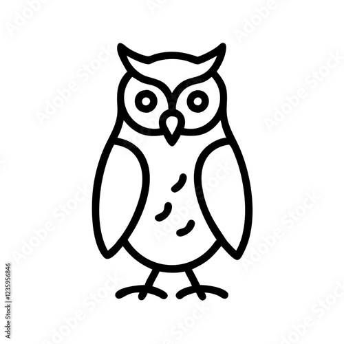 Icon of an owl standing wisely on a transparent background