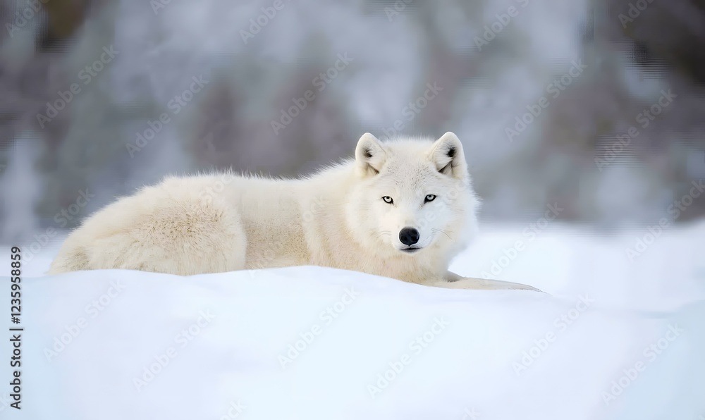 White wolf photography side profile, Generative AI White wolf photography side profile, Generative AI