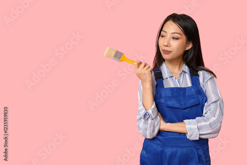 Female Asian thoughtful pai...