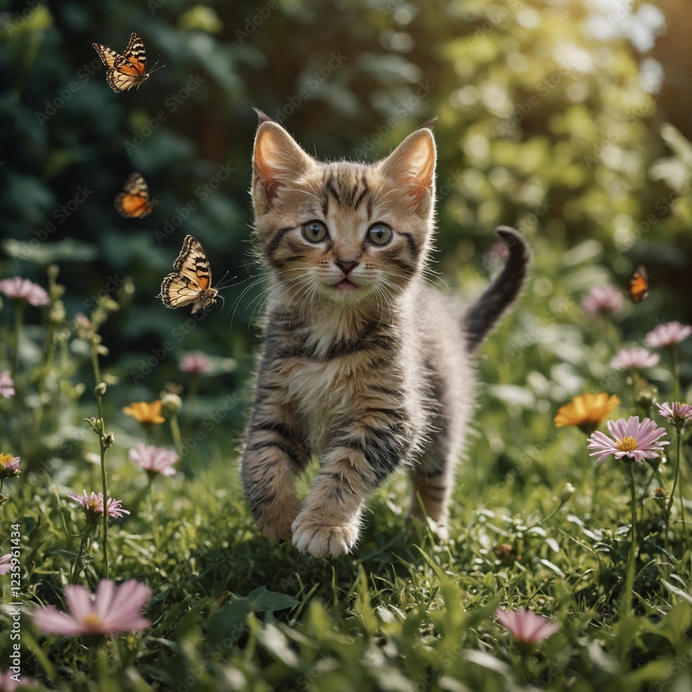 Obraz premium cat on the grass
